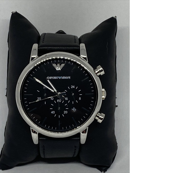 Emporio Armani | Accessories | Emporio Armani Ar828 Mens Black Leather  Analog Dial Quartz Wrist Watch Jk211 | Poshmark